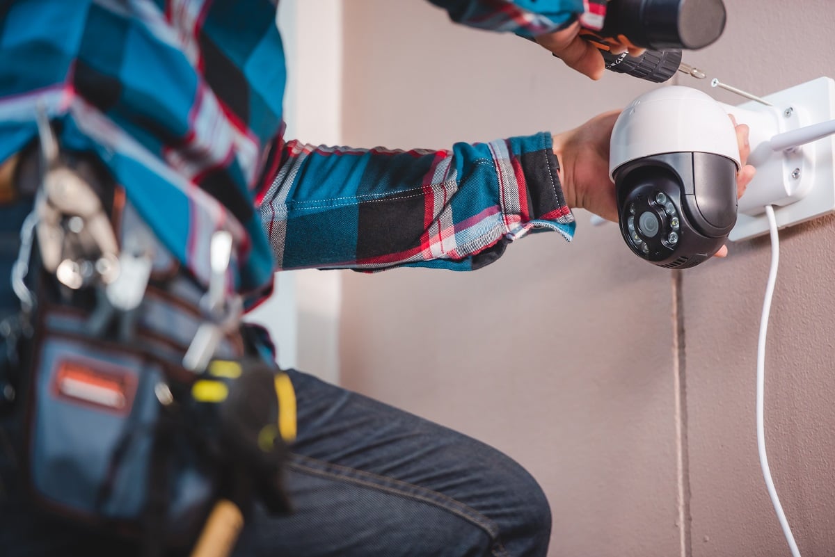 Cctv Installation With Young Asian Technicians Installation Such As Wifi Ip Camera Concept Wireless Ip Camera